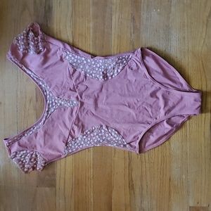GRISHKO mesh pink leotard